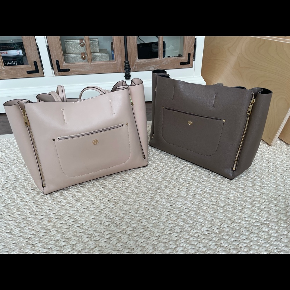 2 ann taylor leather totes, I’m not sure if it’s real leather or not.
